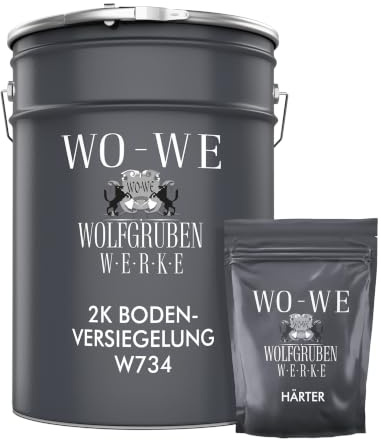 WO-WE 2K Epoxidharz Bodenversiegelung Bodenbeschichtung mit UV-Schutz Klar/Farblos - 6Kg