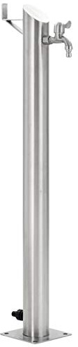 Rantry Colonne d'eau de jardin ronde en acier inoxydable 95 cm arrosage et irrigation