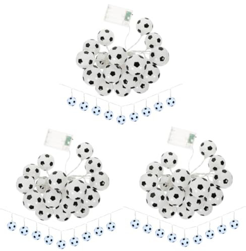 Warmhm 3stücke Fußball-lichterkette Für Partys Lichter Batteriebetrieben Dekoration Für Weihnachten Geburtstagsfeiern Garten Und