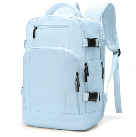 ZHXX Mochila Viaje Cabina Avion 40x30x20, Mochila Cabina para Ryanair, Bolsa de Viaje Ryanair 40x20x30 Es Impermeable, Equipaje de Mano con Puerto de Carga y Bolsillo Antirrobo Mujer (Azul)