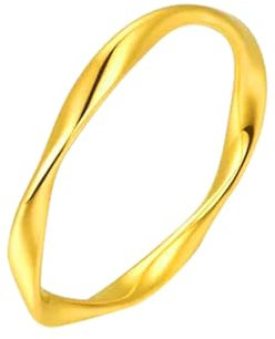 Epinki Echte Goldschmuck, 999 Gold Ringe, Morbius Solitärring, 18K Gold Hochzeitsring Trauringe Pärchen Ringe Gr.51 (16.2)
