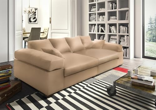Fun Möbel Big Sofa Couchgarnitur Megasofa Riesensofa Arezzo Kunstleder Madryt (Creme)