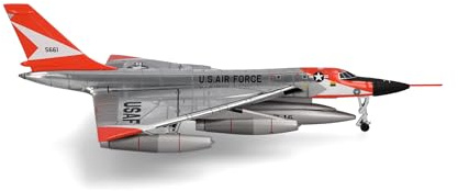 Herpa Militär Modellflugzeug, U.S. Air Force Convair XB-58 Hustler - B-58 Test Force, 1940, Maßstab 1:200 - Modellbau Flugzeug, Flugzeugmodell für Sammler, Miniatur Deko, Army Flieger aus Metall
