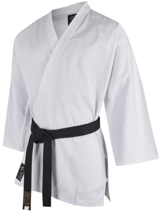 TEKKA BUDO Veste de karaté standard blanche - 8 oz - Pour arts martiaux, karaté, freestyle - Taille 190