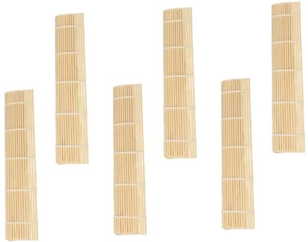 Garneck 6stücke Bambusvorhang Sushi-rollmatten Reisrollmatte Bambusmatte Für Sushi-herstellung Werkzeug Gadget Für Heimrestaurant Ohne Rückstände Feste Maschen Einfach Zu Verwenden
