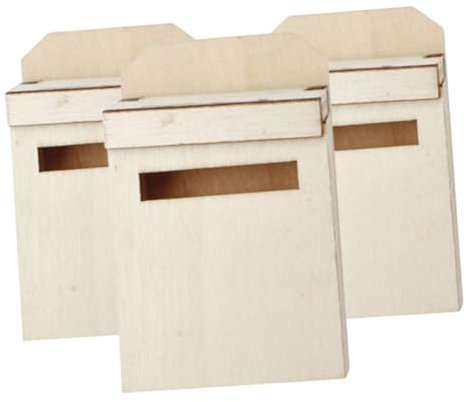 Toyvian 3pièces Mini Mailbox Modèle De Boîte Aux Lettres Miniature Accessoire De Décoration pour Maison De Poupées Réaliste Et