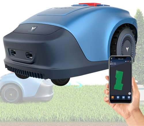 ZHLINGQ Tondeuse Robot pour Surface De Jusqu'à 1000 m², Pentes Jusqu'à 33%, Largeur Et Hauteur De Coupe 18cm /20-55mm, Retour Automatique à La Charge, avec App, Silencieux 62db, Antivol