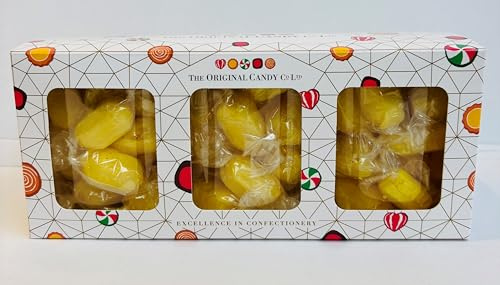 Natutral Candy Shop Gift Box 3 x jars 170g each filled with Sherbet Lemons