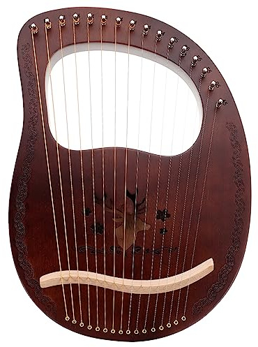 ibasenice Holzharfe Lyraharfe Saiteninstrument Handzither Musikinstrument Zither Für Anfänger Und Liebhaber Traditionelles Instrument Mit Wunderbarem Klang