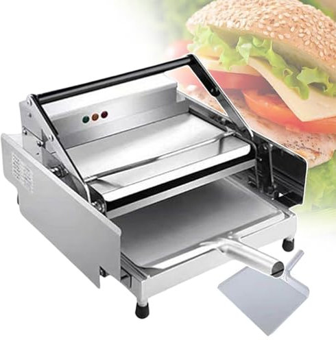 WOTZOV Tostadora de Hamburguesas de Doble Capa y panificadora automática, de Acero Inoxidable para una Limpieza fácil, Temporizador de 0 a 3 Segundos y Temperatura Ajustable.