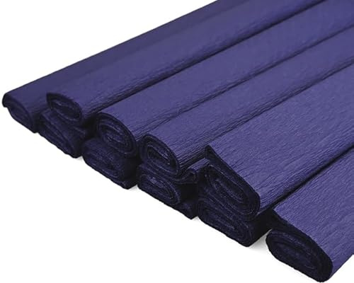 Netuno 10 Rollen Krepppapier Marineblau 200 x 50 cm crepe paper Dekoration | Bastelpapier Gärtnerkrepp Krepp Papier Papierrollen Basteln Floristenkrepp Bastelkrepp Papierblumen Hochzeit
