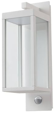 Lucande LED Wandleuchte außen Ferdinand mit Bewegungsmelder (spritzwassergeschützt (Modern) in Weiß aus Aluminium (1 flammig,) - Wandlampe für Außenwand/Hauswand Haus Terrasse und Balkon