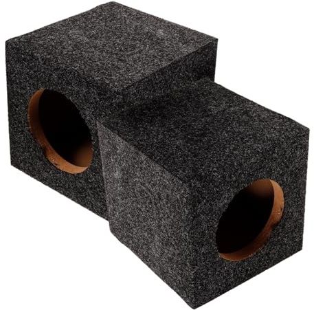 Caisson de Haut-Parleur pour Voiture Noir en Bois, Paire | Boîtier Vide, Finition Noire, Montage Simple, pour Mise à Niveau Audio et Système Embarqué