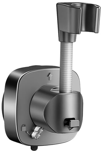 Scettar Support Pommeau de Douche, Support de Douche Réglable Rotatif à 360°,Réutilisable Accroche Pommeau de Douche avec Socle à ventouse, Gris | Réutilisable Accroche Pommeau de Douche avec Socle à ventouse