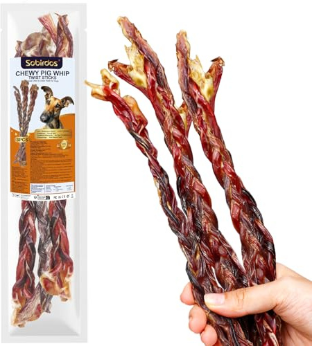 5 stycken grispiska för hundar, 15 cm/5,91 tum naturliga tandsnacks för hundar som tuggar hårt (XS) (S, aprikos)