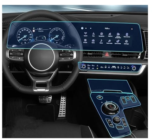 LKRGBXA Screen Protector For Kia For Sportage NQ5 2022 2023 Car Center Console Media Dashboard Navigation TPU Anti-scratch Protector Interior Film Sticker GPS Navi Film(B-RHD)