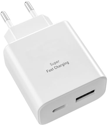 Chargeur USB C,45W 2-Port Charge Rapide Prise USB-C et USB-A pour Samsung Galaxy S25 Ultra, S25+,S24+,S24 Ultra,S23+,S23 Ultra,S22,S21,S10 S9 S8 A55 A54 A53 A52 A51 Type C Secteur Adaptateur