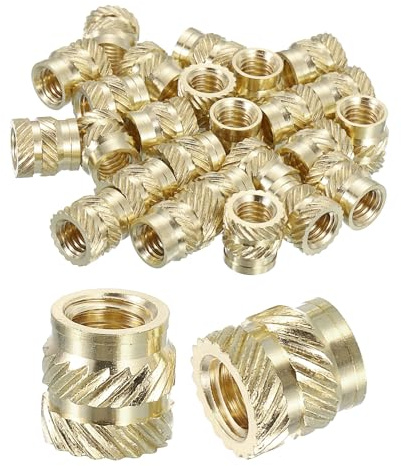 QUARKZMAN Rändelmuttern 30 Stück M6 x 9mm Länge x 9mm Außendurchmesser 3D Druck Messingmuttern Gewindeeinsätze Messing Einschmelzmuttern Einbettmuttern