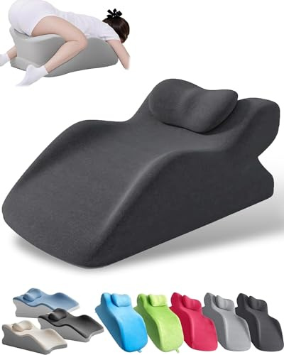 AIUTG Oreiller compensé en Mousse à mémoire de Forme, Coussin de Soutien Ergonomique avec Housse Amovible Lavable, Oreiller incliné for la Lecture, la détente, la méditation(Blue)