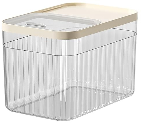 Gcroet 1PC Dog Food Container, 9.5x7.1x6.7in Airtight Clear Pet Food Container with Measuring Cup & Lid 15lbs Bin for Dogs, Cats and Birds