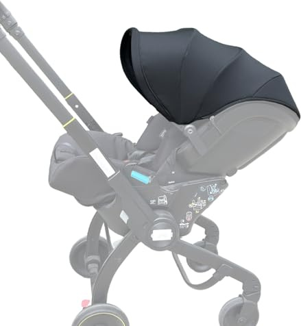 Toldo de repuesto para cochecito Doona X/Doona+ / Doona i, parasol extensible de 4 segmentos, accesorios de cochecito lavables a máquina con almohadillas para los hombros (negro, para Doona X)