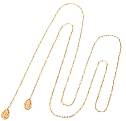 NHTISGRUE Trendige Y-förmige Halskette für Frauen Marine Mesh Shell Sautoir Party-Statement Jewerly