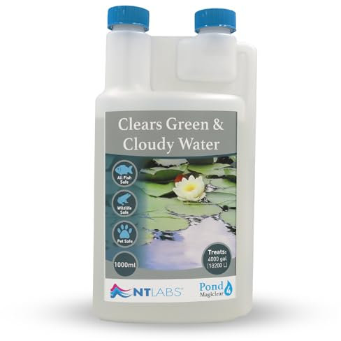 NT Labs Pond Magiclear, Clears Green and Cloudy Water, Control Against Algae Build up, Improves Pond Water Quality, Pond Water Flocculant (1 Litre)