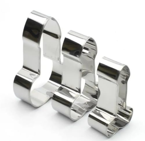 Penis Ausstecher Weihnachten | Weihnachtsplätzchen | lustige Plätzchen Junggesellenabschied | Gebäck in Penisform | Ausstechform silber 3er Set | Ausstechformen lustig | Nikolaus