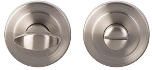 Alpertec 32969400K1 Toilet Rosette with Locking Bolt in Stainless Steel Coloured Diameter 55 mm Handle Set Door Handle Door Fittings