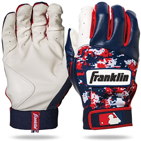 Franklin Sports MLB digi-camo Batting Handschuhe (Paar), MLB Digi-Camo Batting Gloves (Pair), Weiß/Marineblau/Rot