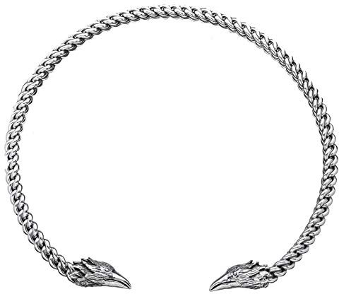 Windalf Frauen Torques RAVONA Ø 13 cm Wikinger Schmuck Odins Raben Halsreif 925 Sterlingsilber