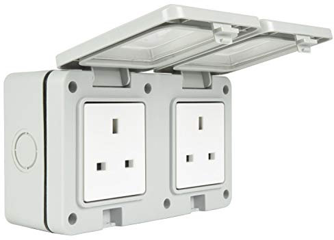 Mercury 429.918UK | Weatherproof Double Mains Outdoor Socket