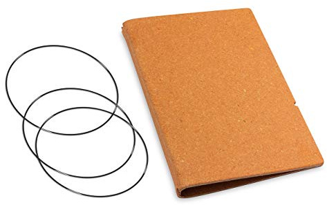 A6, revolutionäres, nachhaltiges X17-Konzept für Notizbuch Personal Organizer und Terminplaner/Hülle für 2 Hefte! Recyceltes Leder, braun natur, Made in Germany,17 Jahre Garantie*