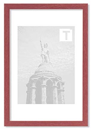TEUTO BILDERRAHMEN Objektrahmen Helene 10 mm Tiefe Rot 25 x 50 cm Museumsglas 2mm Weiß Creme Flexible Anwendung