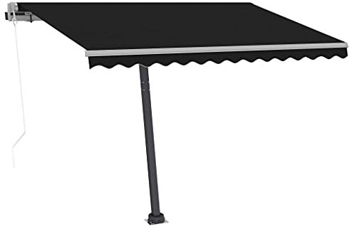 vidaXL Standmarkise Automatisch Markise Sonnenmarkise Balkonmarkise Sonnenschutz Gelenkarmmarkise Terrasse Garten 350x250cm Anthrazit