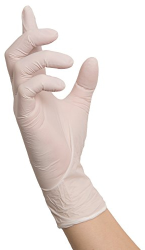 weiße Nitrilhandschuhe, Einweghandschuhe 100 Stück 1 Box Einmalhandschuhe, Untersuchungshandschuhe, Nitril Handschuhe, puderfrei, ohne Latex, unsteril, latexfrei (L)
