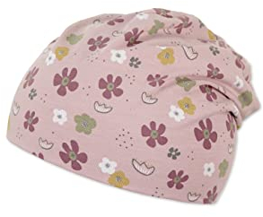 Sterntaler Baby Mädchen Slouch-Beanie Blumen - Kinderbeanie aus Jersey Baumwolle mit Print - Zartrosa, 55