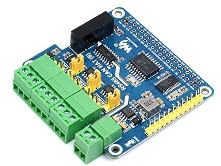 Isolated RS485 CAN HAT (B) for Raspberry Pi 4B/3B+/3B/2B/B+/A+/Zero W/Zero WH,2-CH MCP2515 RS485 and 1-CH CAN Built-in Multiple Protection Circuits,SPI Communication