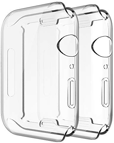 Simpeak 2-Stück Hülle Kompatibel mit Apple Watch 41mm Series 9/8/7, Schutzhülle Leicht Weiche Silikon Ultradünne TPU Case Kompatibel für iWatch 41mm - Transparent