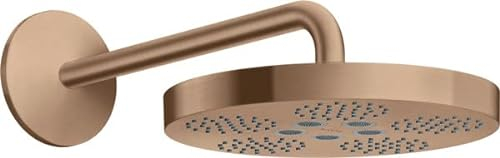 hansgrohe AXOR One Duschkopf 280 1 Strahlart mit Brausearm, 48491310, Farbe: Brushed Red Gold