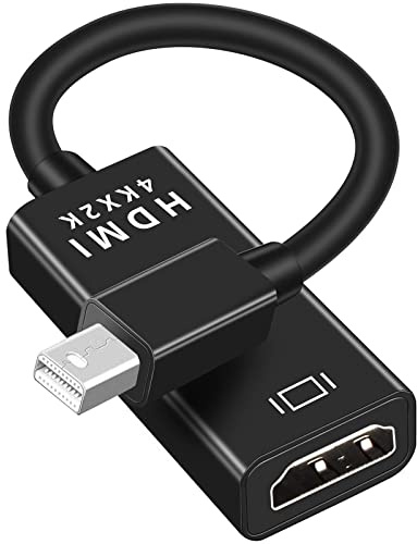 Omivine Adaptateur 4K Mini DisplayPort vers HDMI, convertisseur DP vers HDMI 4Kx2K (Thunderbolt 3/4), compatible avec MacBook Pro, Air, Mac Mini, moniteur, projecteur, Microsoft Surface Pro 3/4
