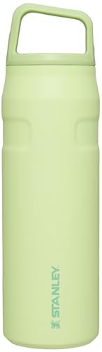 STANLEY IceFlow - Botella de agua con tapa y transporte de 24 onzas, tapa giratoria de boca ancha, ligera y a prueba de fugas para viajes y deportes, acero inoxidable aislado, sin BPA, color limón