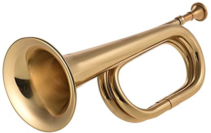 mässingsinstrument B Flat Bugle Call Trumpet Mässing Kavallerihorn Med Munstycke För Kavalleri Militär Orkester Blåsinstrument bugle horn
