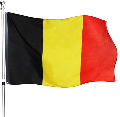 Lot de 6 grands drapeaux de la Belgique 152 x 91 cm Idéal pour les événements ou les occasions