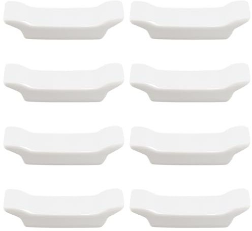 PLIGREAT 8 Pcs Palillo de porcelana blanca Soporte de palillos de cerámica china Estante de palillos para sushi japonés Hotel Restringido chino Soporte de tenedor de cuchara creativo