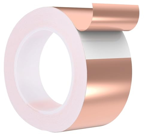 Emwel Schneckenschutz, Kupferband Gegen Schnecken für Gärten Hochbeet Pflanzen, 50mmx20m Kupferband Selbstklebend Kupferfolie Abschirmband Schneckenband Schneckenabwehr