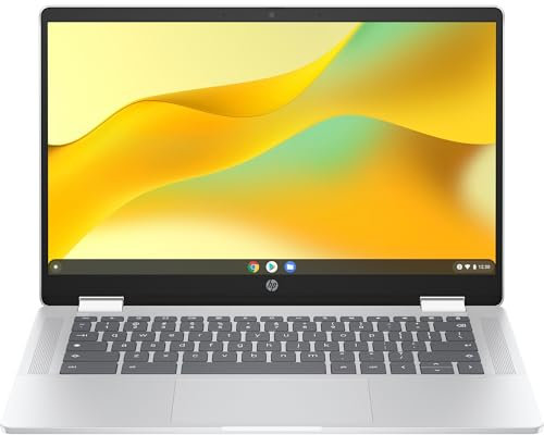 HP Chromebook x360 14b-cd0001sl, Intel Celeron N100, 4GB RAM LPDDR5, eMMC da 128GB, Display Touch da 14 FHD, SVA, Antiriflesso, Scheda grafica Intel Integrata, Wi-Fi, ChromeOS, Webcam HD, Argento