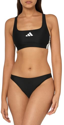 adidas 3-Stripes V-Back Bikini Set, Nero/Bianco, 46 Donna