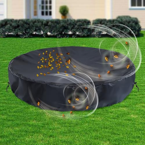 180,3 cm winddichte Hundepoolabdeckung – 3XL wasserdichte reißfeste runde Haustier-Poolabdeckung mit doppeltem Kordelzug, faltbar, staubdicht, UV-Schutz, Schutzhülle für den Außenbereich