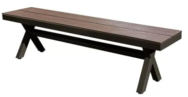 SORVA Gartenbank für draußen, Terrassenparkbank mit verzinktem Stahlrahmen, Verandabankstuhl, Balkon-Freizeitbank, für Parkbalkon, Hinterhof, Gartenmöbel-Sitzgelegenheiten (Farbe: Kaffee, Größe: 1